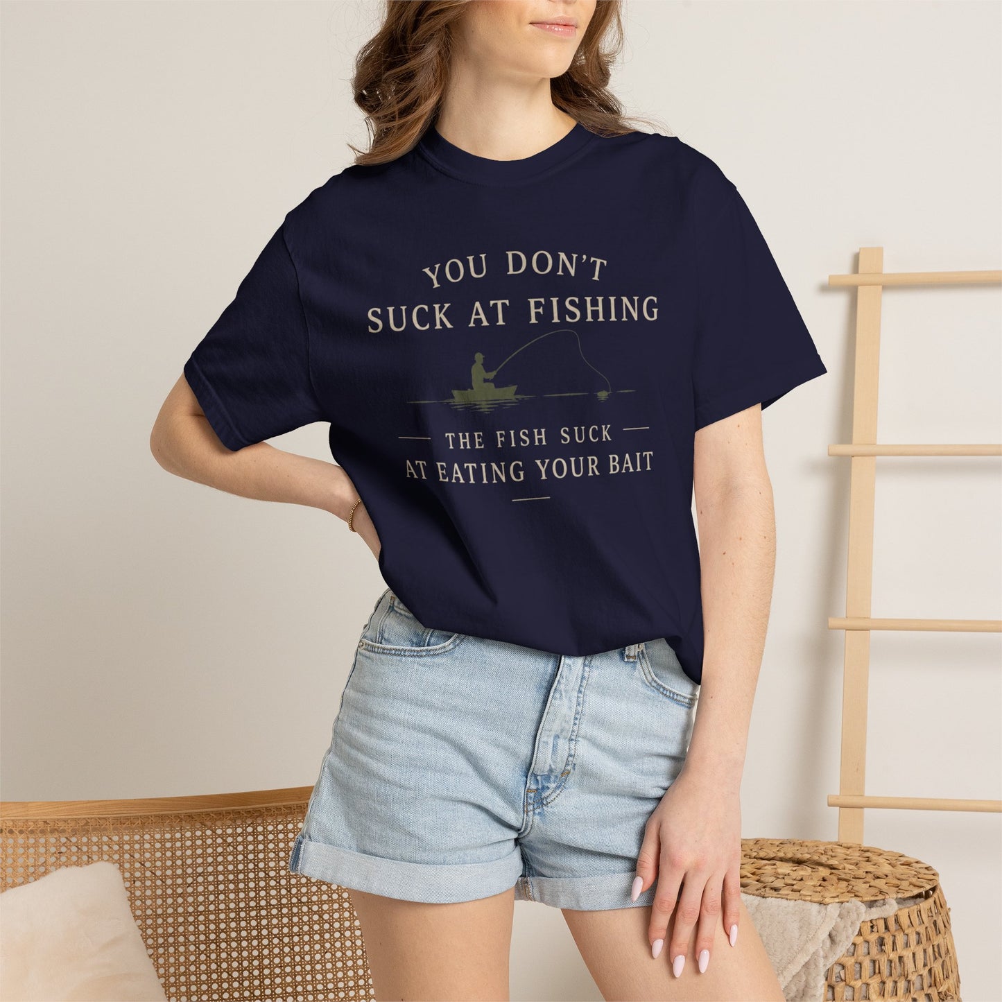 Fishing Humor T-Shirt — "You Don't Suck at Fishing" Graphic Tee