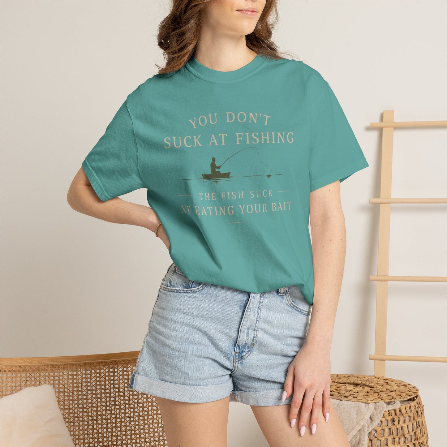 Fishing Humor T-Shirt — "You Don't Suck at Fishing" Graphic Tee
