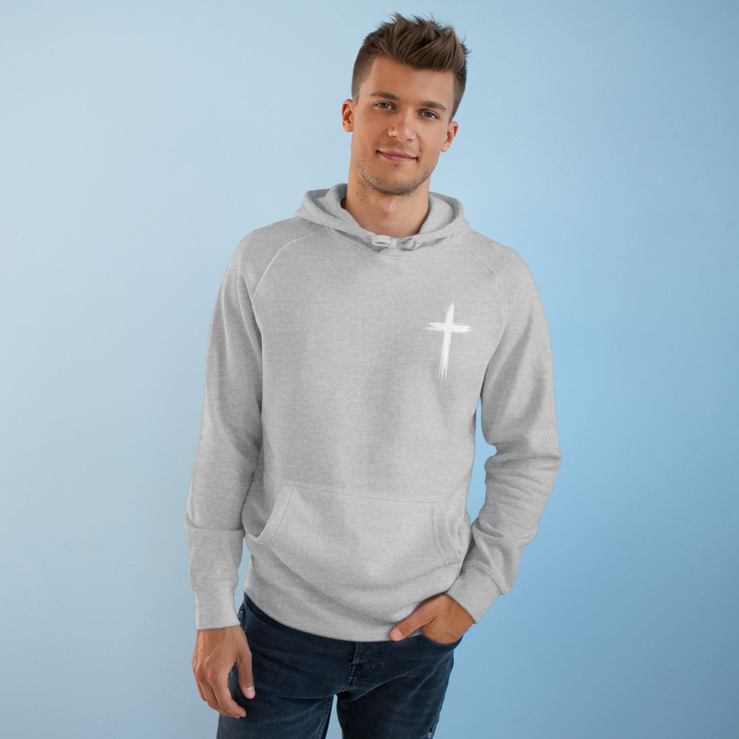 Do Not Be Afraid Hoodie — Inspirational Christian Cross Back Print