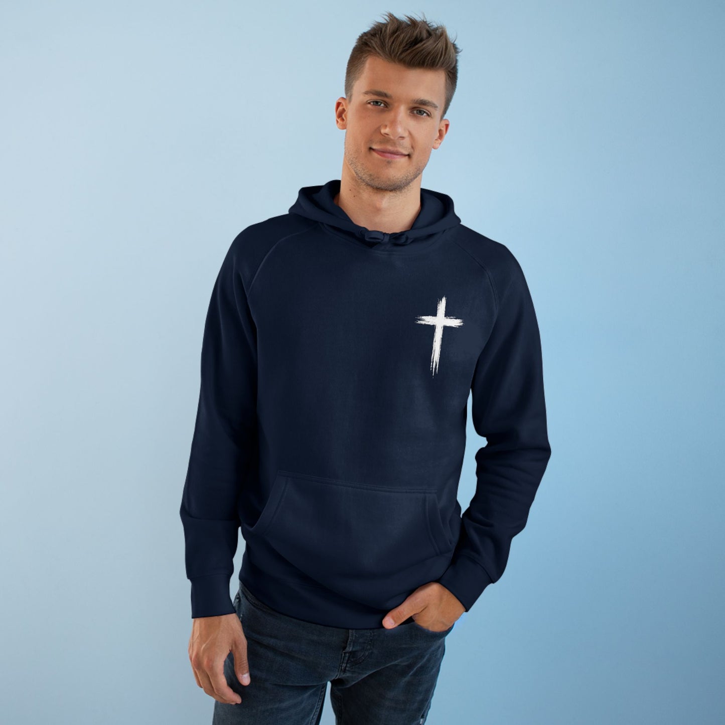 Do Not Be Afraid Hoodie — Inspirational Christian Cross Back Print