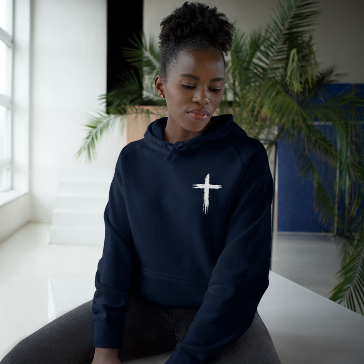 Do Not Be Afraid Hoodie — Inspirational Christian Cross Back Print