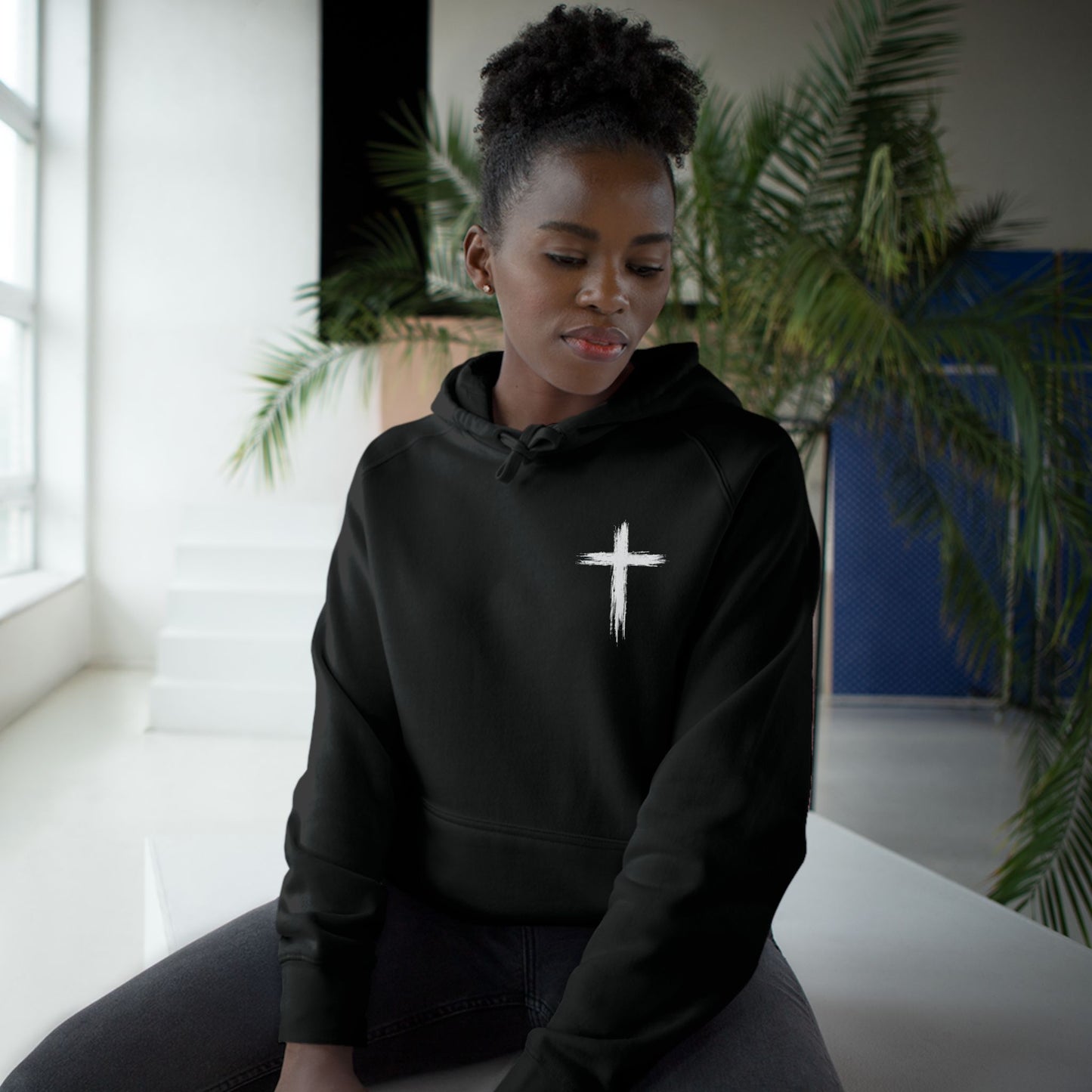 Do Not Be Afraid Hoodie — Inspirational Christian Cross Back Print