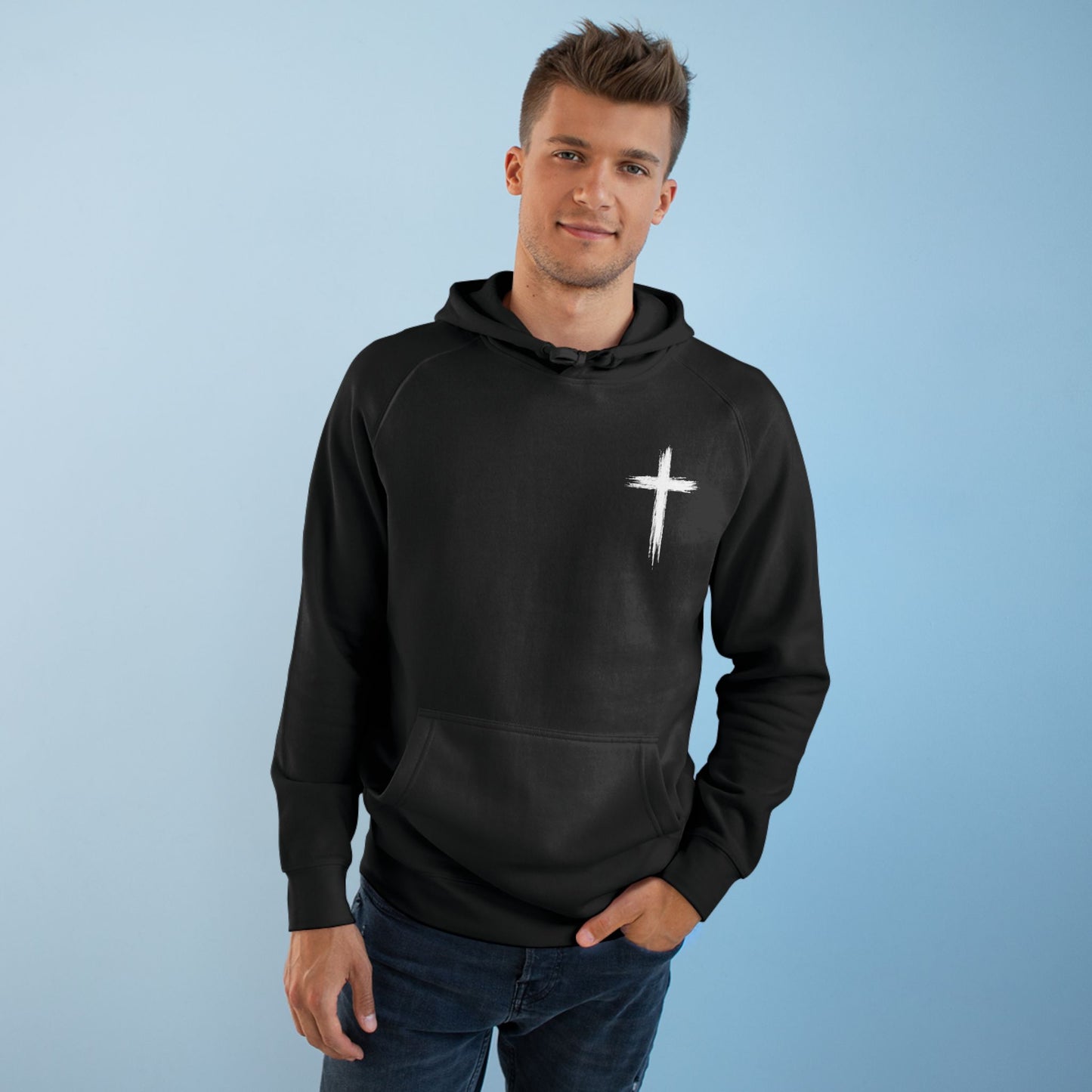 Do Not Be Afraid Hoodie — Inspirational Christian Cross Back Print