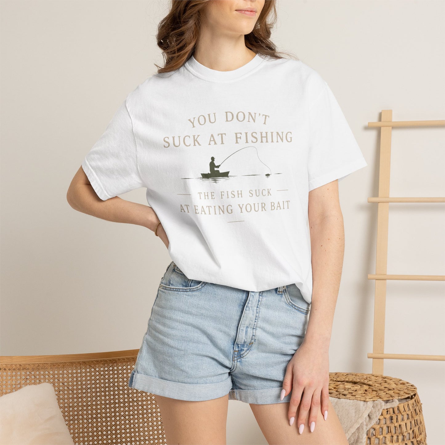 Fishing Humor T-Shirt — "You Don't Suck at Fishing" Graphic Tee