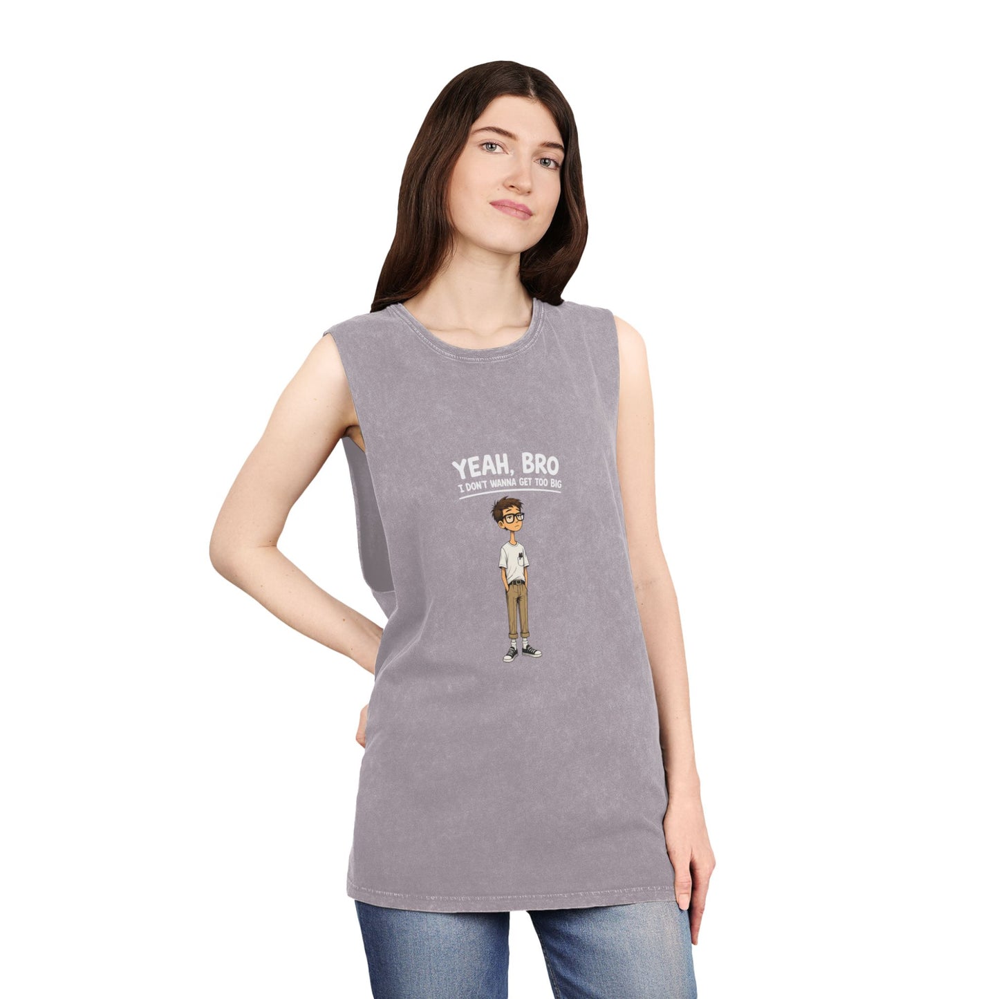 Yeah, Bro I Don’t Know Muscle Tank — Stonewash Graphic Tank Top
