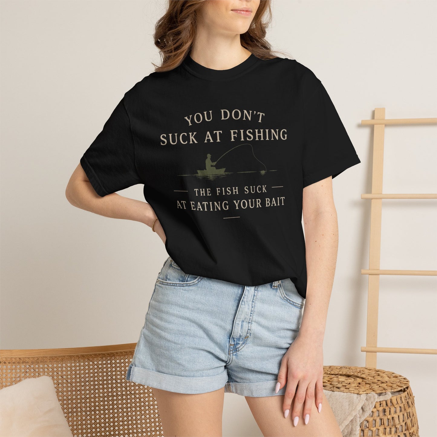 Fishing Humor T-Shirt — "You Don't Suck at Fishing" Graphic Tee