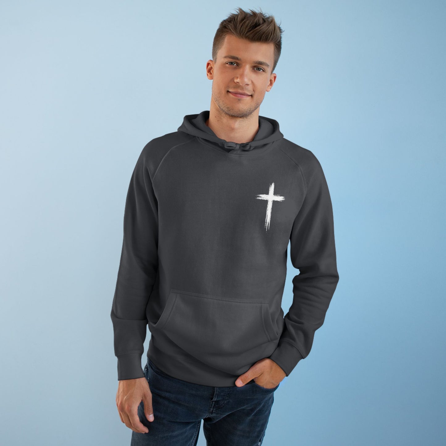 Do Not Be Afraid Hoodie — Inspirational Christian Cross Back Print